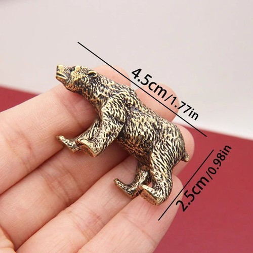 Solid brass bear figurine - bear,