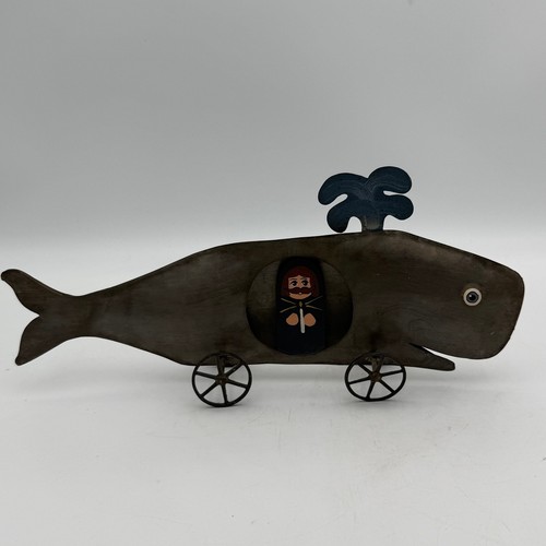 Vintage folk art metal jonah - folk,